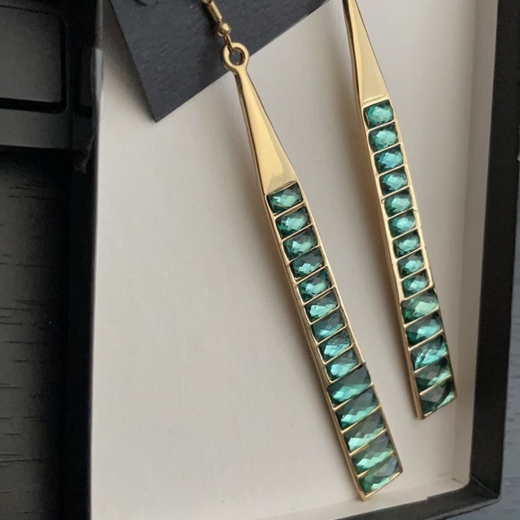 Long Dangling with Stone Earrings - Picture 4 of 6